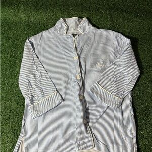 Ralph Lauren White and Blue Striped Casual Shirt